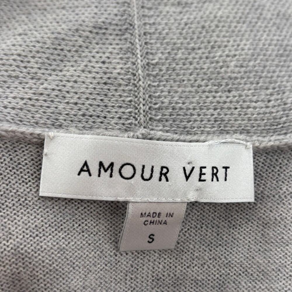Amour Vert Gray Erica Wool Striped Cardigan Sweater - Picture 8 of 10